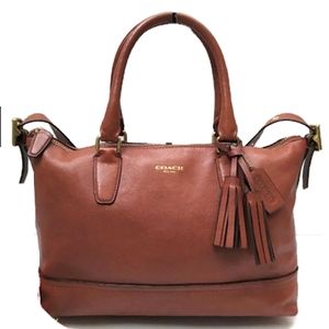 Coach Legacy Molly satchel purse handbag cognac leather tassels